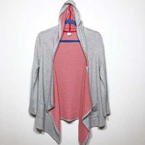 Three Hearts Waterfall Front Summer Hoodie Size S